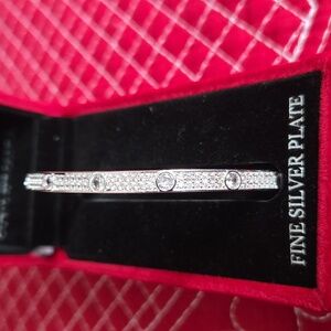 Danecraft Silver Plate Cubic Zirconia Bracelet In Lighted Box.